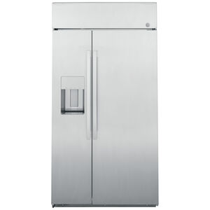 GE Profile 48 in. 28.7 cu. ft. Built-In Smart Counter Depth Side-by-Side Refrigerator with External Ice & Water Dispenser - Stainless Steel, , hires