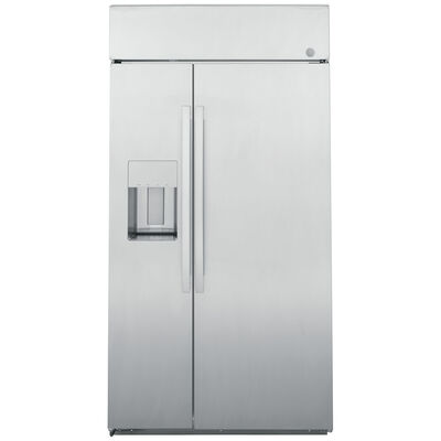 GE Profile 48 in. 28.7 cu. ft. Built-In Smart Counter Depth Side by Side Refrigerator with Ice & Water Dispenser - Stainless Steel | PSB48YSNSS