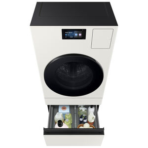 Samsung Bespoke AI Laundry Combo Pedestal with Storage Drawer - Ivory, Ivory, hires
