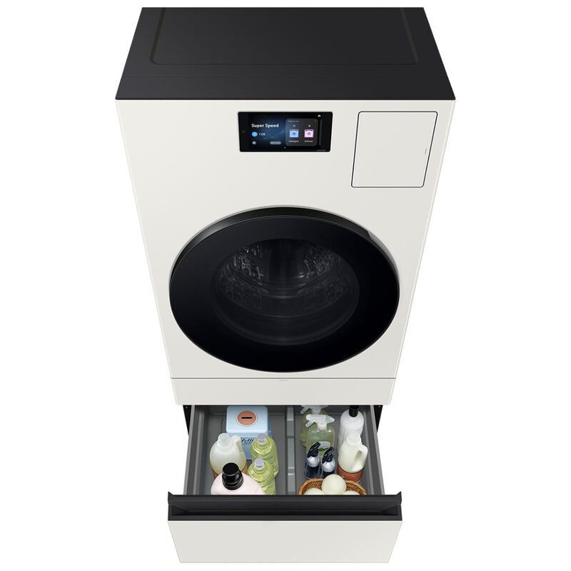 Samsung Bespoke AI Laundry Combo Pedestal with Storage Drawer - Ivory, Ivory, hires