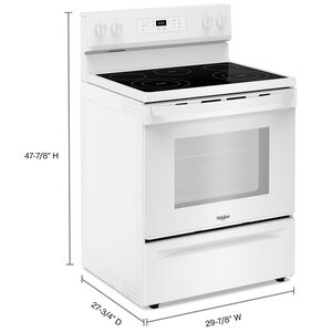 Whirlpool 30 in. 5.3 cu. ft. Freestanding Electric Range with 5 Radiant Burners - White, White, hires