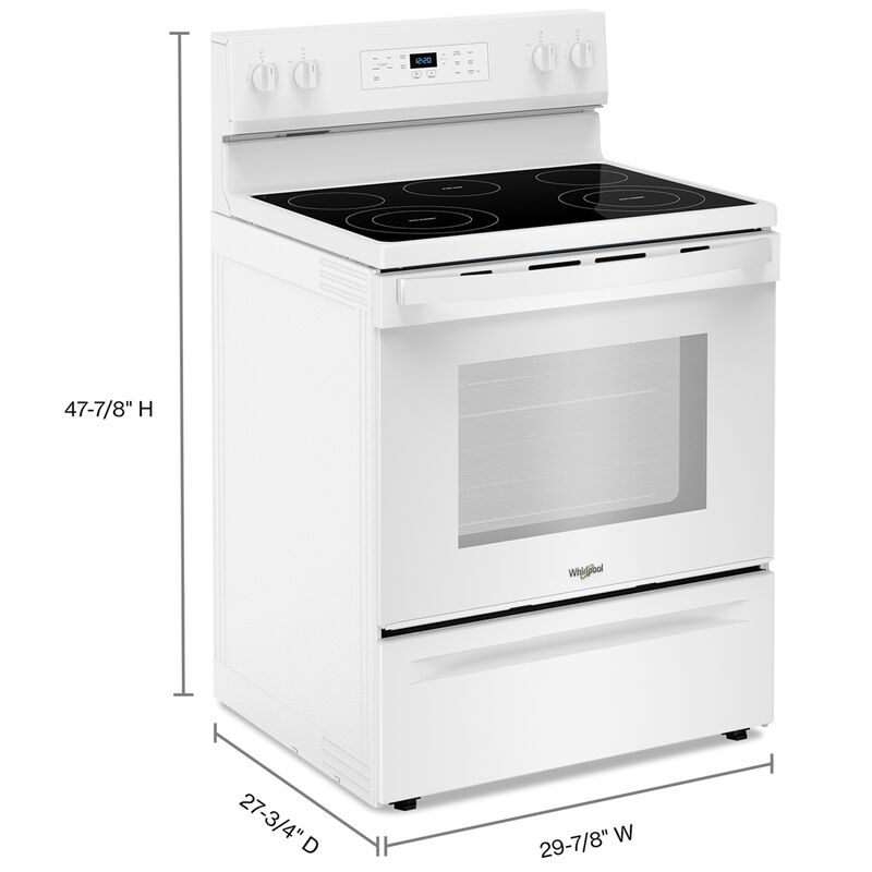 Whirlpool 30 in. 5.3 cu. ft. Electric Range with Radiant Burners - White, White, hires