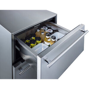 Summit 24 in. 4.8 cu. ft. Outdoor Double Refrigerator Drawers - Stainless Steel/Panel Ready, , hires