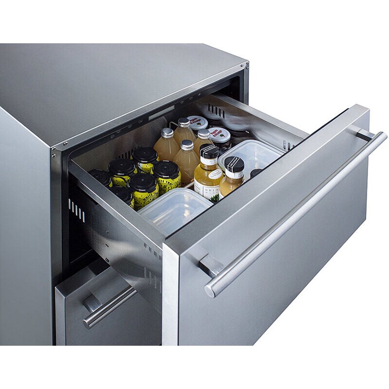 Summit 24 in. 4.8 cu. ft. Outdoor Double Refrigerator Drawers - Stainless Steel/Panel Ready, , hires