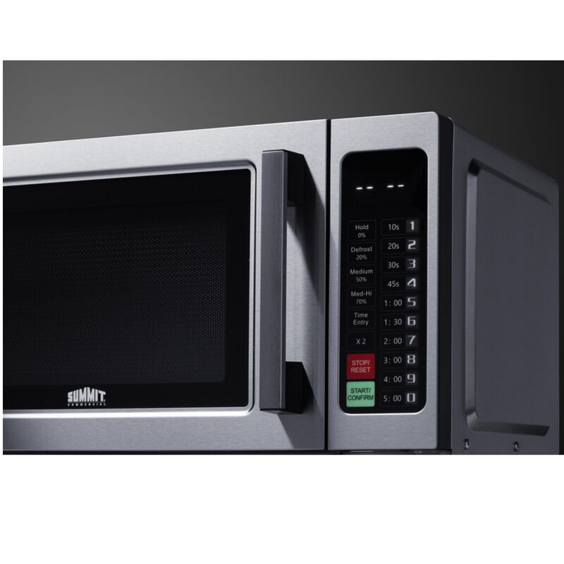 Summit 19 in. 0.9 cu. ft. 1000W Countertop Commercial Microwave - Stainless Steel, , hires