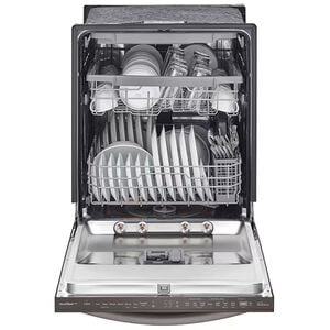 LG 24 in. Top Control Smart Dishwasher with 46 dBa Sound Level & Dynamic Dry - Black Stainless, Black Stainless, hires