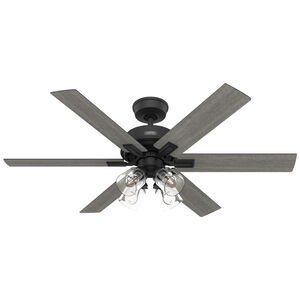 Hunter 52 in. Fonthill Energy Star HunterExpress Ceiling Fan with LED Light Kit & Handheld Remote - Matte Black, Matte Black, hires