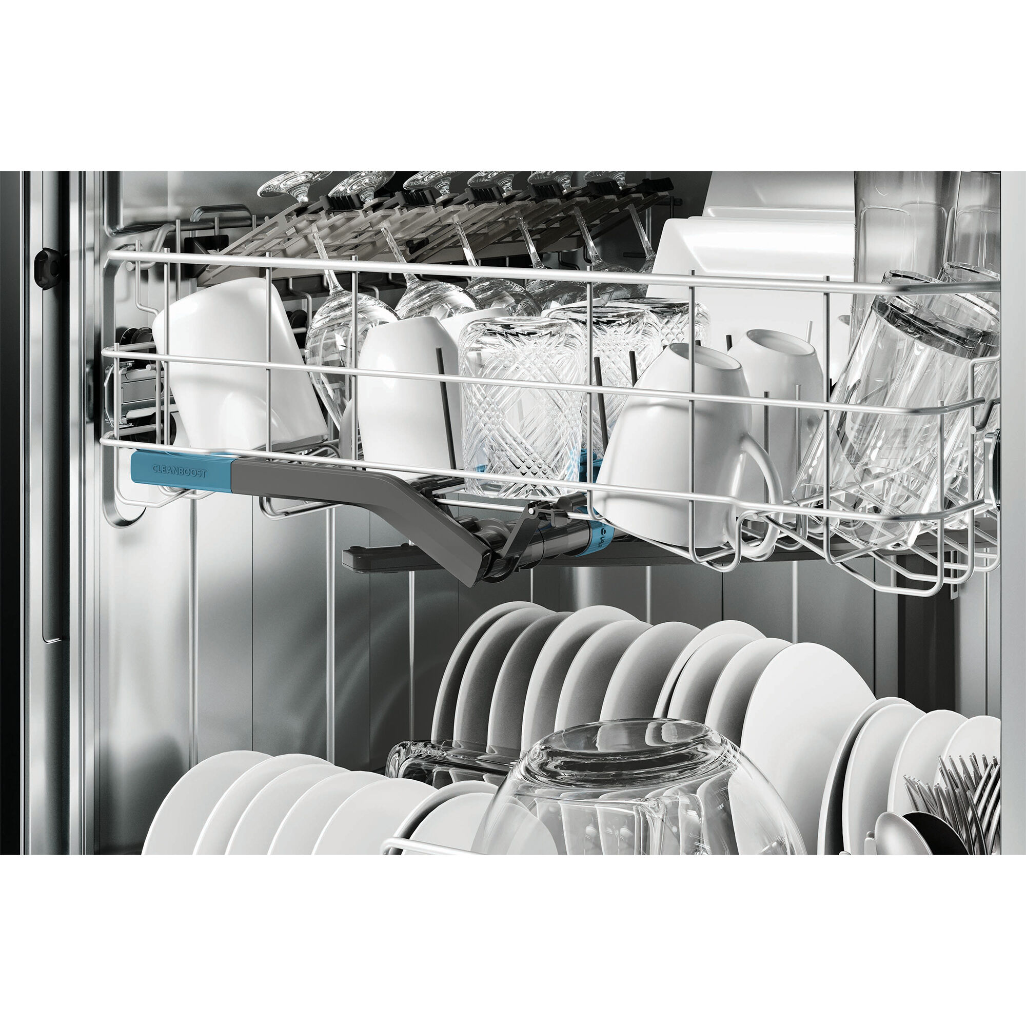 Frigidaire Gallery 24 in. Built In Dishwasher with Top Control 47 dBA Sound Level 14 Place Settings 7 Wash Cycles Sanitize Cycle Stainless