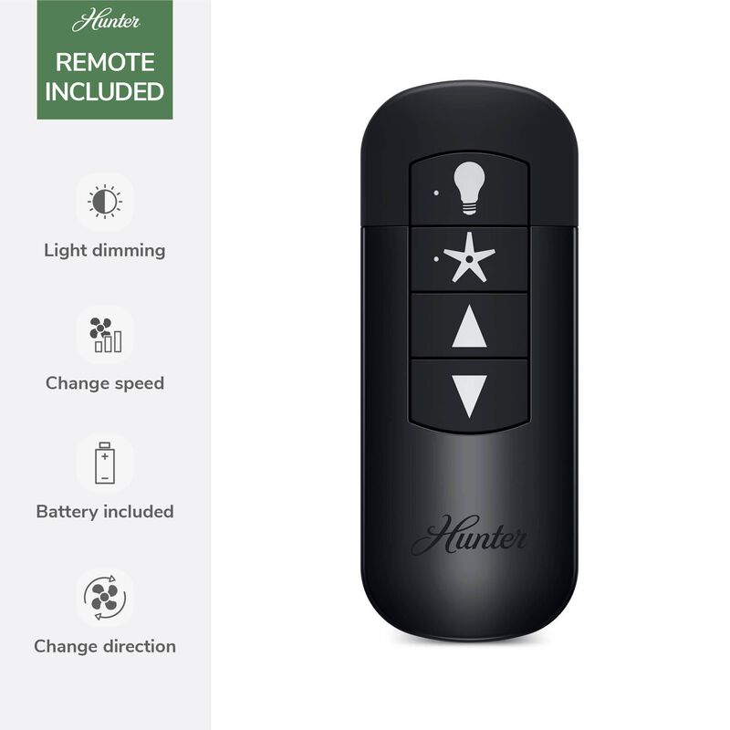 Hunter 52 in. Georgetown Energy Star HunterExpress Ceiling Fan with LED Light Kit & Handheld Remote - Fresh White, , hires