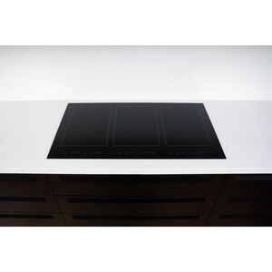 JennAir Oblivian Glass 36 in. 6-Burner Induction Cooktop with Simmer Burner & Power Burner - Black, , hires