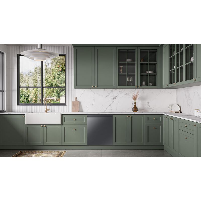 Samsung Bespoke 24 in. Top Control Smart Dishwasher with 38 dBA Sound Level, 3rd-Rack, Smart Dry with AutoRelease Door & Pocket Handle - Fingerprint Resistant Matte Black Steel, , hires