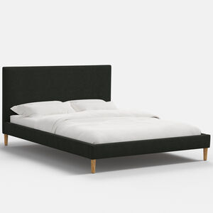 Skyline Furniture Linen Fabric Upholstered Full Size Platform Bed - Black, , hires