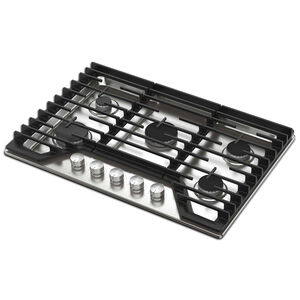 Whirlpool 30 in. 5-Burner Natural Gas Cooktop with Simmer Burner & Power Burner - Stainless Steel, , hires