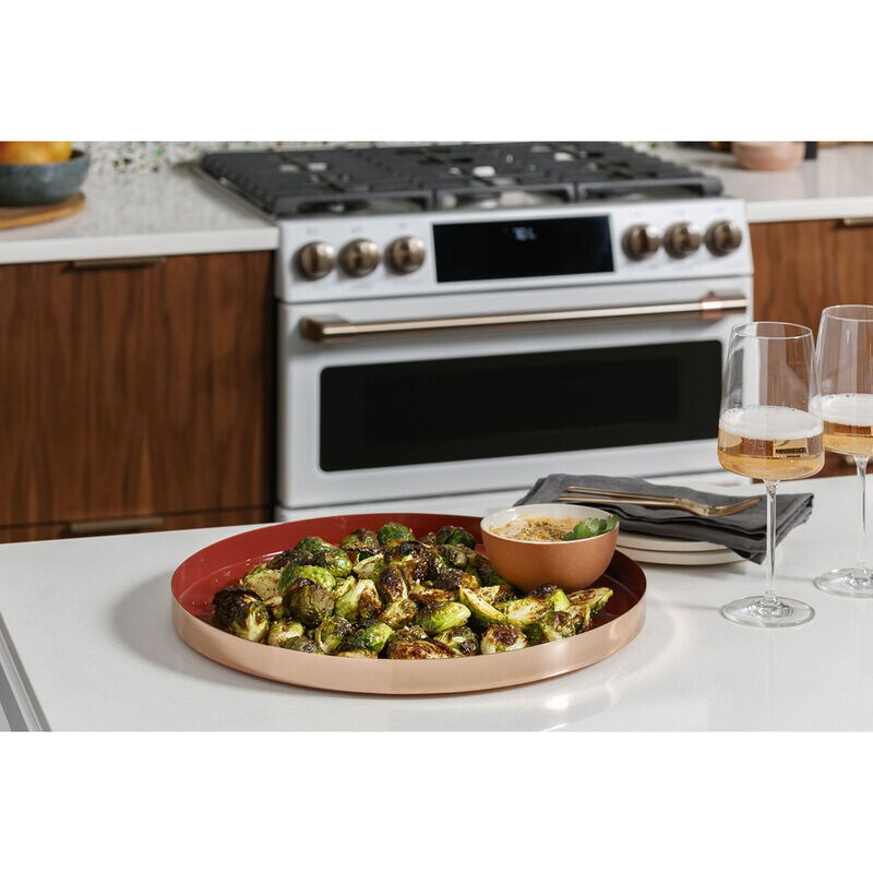 Cafe 30 in. 6.7 cu. ft. Smart Air Fry True European Convection Double Oven Slide-In Electric Range with 5 Induction Burners - Stainless Steel, Stainless Steel, hires