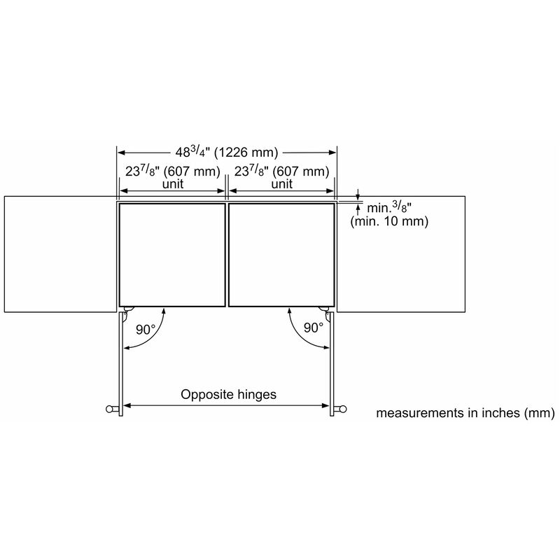 Thermador Freedom Collection 24 in. Undercounter Wine Cooler with Wood Racks, Dual Temperature Zones & 41 Bottle Capacity - Custom Panel Ready, , hires