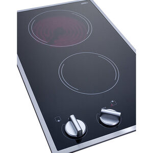 Summit 12 in. 2-Burner Electric Cooktop - Black Glass, , hires