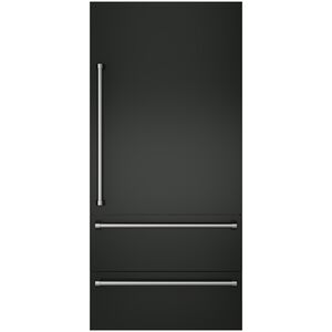 Viking 36 in. Integrated Bottom-Freezer Right Hinge Door Panel Kit with Handle - Antique Bronze, , hires