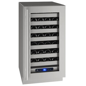 U-Line 5 Class Series 18 in. Compact Built-In/Freestanding 3.7 cu. ft. Wine Cooler with 35 Bottle Capacity, Single Temperature Zone & Digital Control - Stainless Steel, , hires
