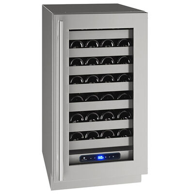 U-Line 5 Class Series 18 in. Compact Built-In/Freestanding 3.7 cu. ft. Wine Cooler with 35 Bottle Capacity, Single Temperature Zone & Digital Control - Stainless Steel | UHWC518SG01A