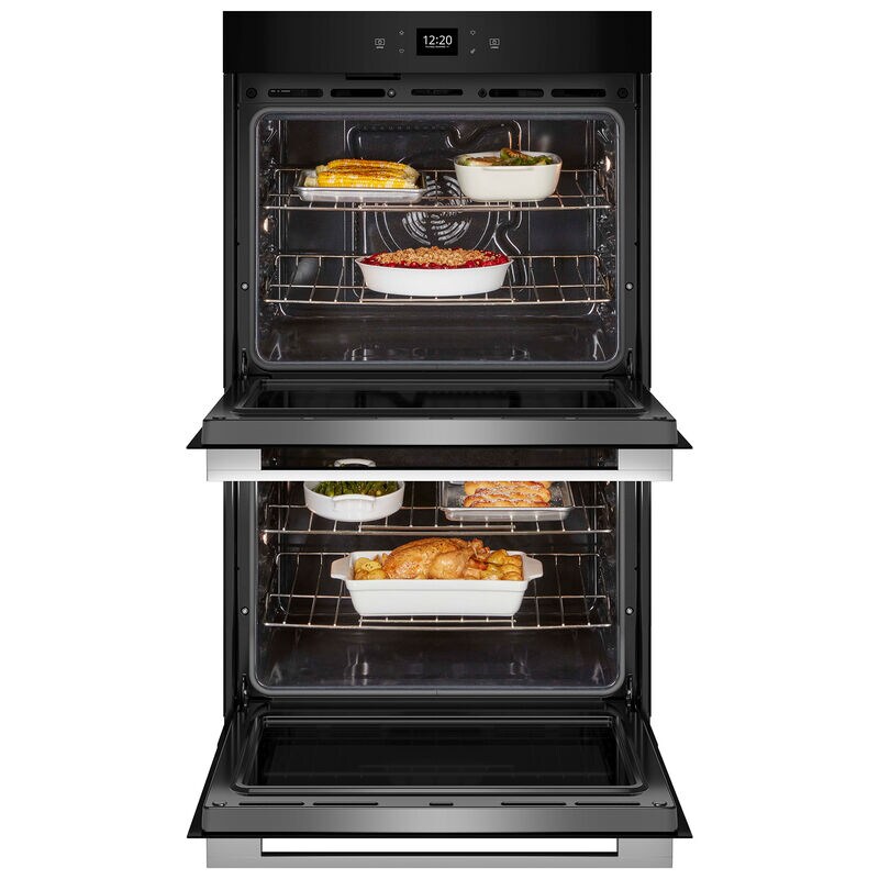 Whirlpool 30 in. 10 cu. ft. Smart Top Control Electric Double Wall Oven with Standard Convection - Fingerprint Resistant Stainless, , hires