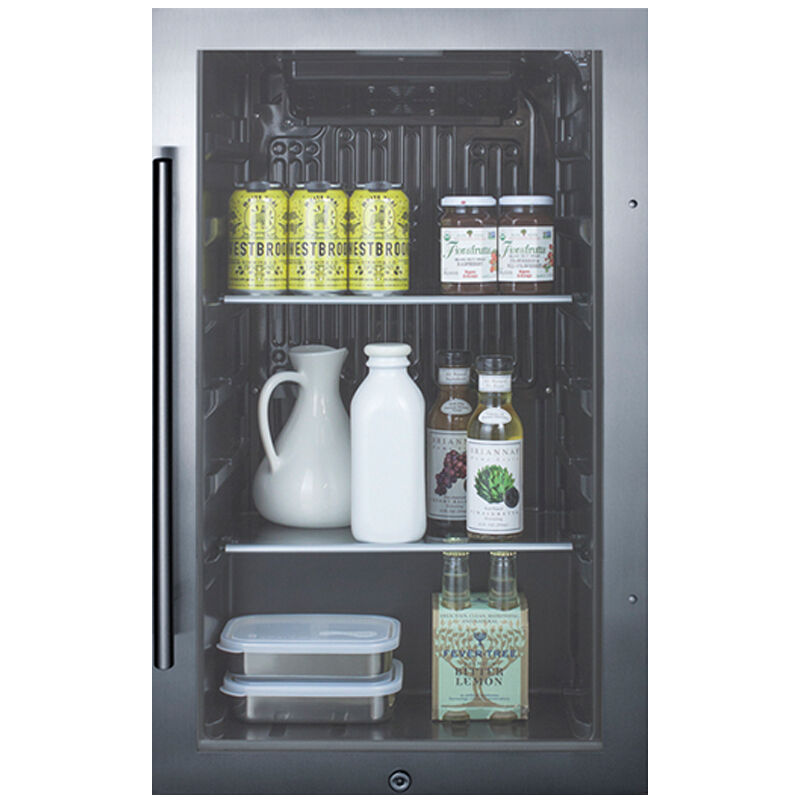 Summit Commercial 19 in. 3.1 cu. ft. Built-In/Freestanding Beverage Center with Adjustable Shelves & Knob(s) Control - Black, , hires