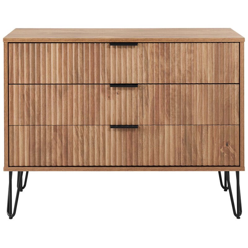 Manhattan Comfort DUMBO Modern 3-Drawer Dresser - Golden Brown, Golden Brown, hires