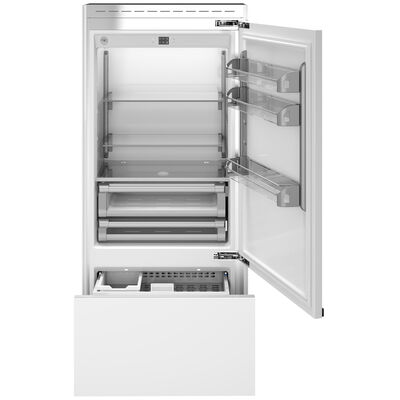 Bertazzoni 36 in. Built-In 19.6 cu. ft. Counter Depth Bottom Freezer Refrigerator with Ice Maker Right-Hand Door Swing - Custom Panel Ready | REF36BMBIPRT