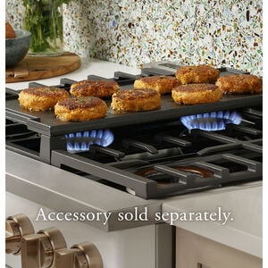 Cafe 36 in. 5.7 cu. ft. Smart Air Fry True European Convection Dual Fuel Range with 6 Sealed Burners - Matte White, Matte White, hires