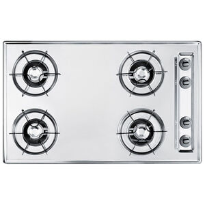 Summit 30 in. 4-Burner Natural Gas Cooktop - Stainless Steel Look, , hires