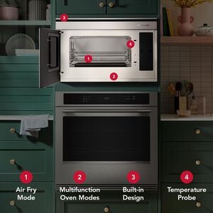 KitchenAid 30 in. 1.1 cu. ft. 950W Smart Built-In Microwave with Convection & Sensor Cooking - Stainless Steel with PrintShield Finish, , hires