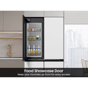 Samsung Bespoke 36 in. 22.8 cu. ft. Smart Counter Depth 4-Door French Door Refrigerator with Internal Water Autofill Pitcher - White Glass, White Glass, hires