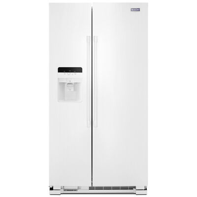 Maytag 36 in. 24.5 cu. ft. Side by Side Refrigerator with Ice & Water Dispenser - White | MSS25C4MGW