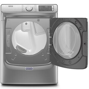 Maytag 27 in. 7.3 cu. ft. Smart Stackable Electric Dryer with Extra Power Button, Industry-Exclusive Extra Moisture Sensor, Sanitize & Steam Cycle - Metallic Slate, Metallic Slate, hires
