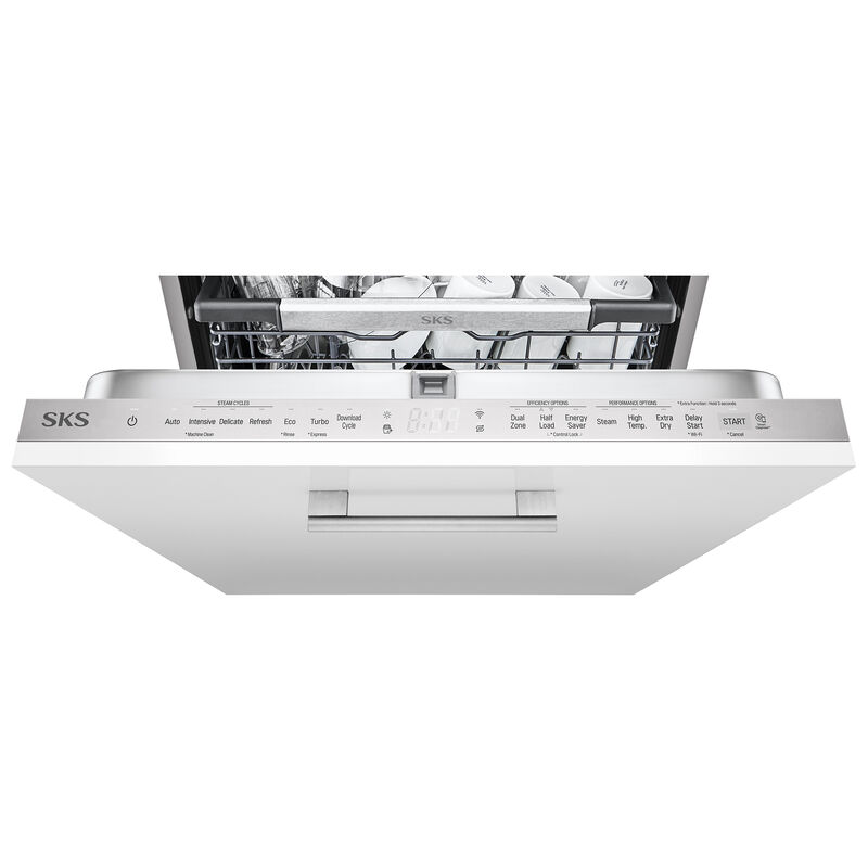 SKS 24 in. Top Control Flush-Mount Smart Dishwasher with 44 dBa Sound Level & 3rd-Rack - Custom Panel Ready, , hires