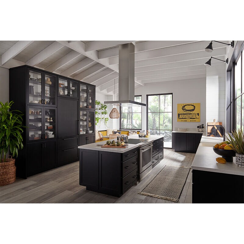 Wolf 42 in. Convertible Chimney Style Range Hood with 4 LED Lights - Black, Black, hires