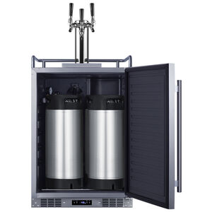 Summit 24 in. 5.6 cu. ft. Outdoor Beer Dispenser with 3 Taps, Digital Controls & Digital Thermostat - Stainless Steel, , hires