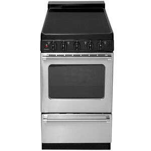 Premier 20 in. 2.4 cu. ft. Oven Freestanding Electric Range with 4 Smoothtop Burners - Stainless Steel, , hires