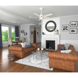 Hunter 52 in. Erling Energy Star Ceiling Fan with LED Light Kit & Handheld Remote - Fresh White, Fresh White, hires