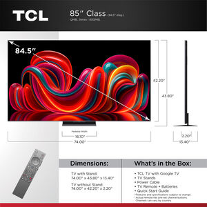 TCL - 85" Class QM8L QLED Mini-LED 4K UHD Smart Google TV, , hires