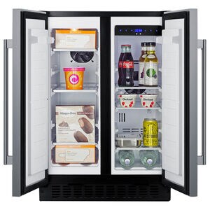 Summit 24 in. 3.7 cu. ft. Side by Side Undercounter Refrigerator - Stainless Steel with Black Cabinet, , hires