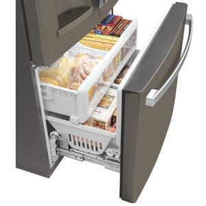 GE 36 in. 22.1 cu. ft. Counter Depth French Door Refrigerator with Ice & Water Dispenser - Fingerprint Resistant Slate, Slate, hires