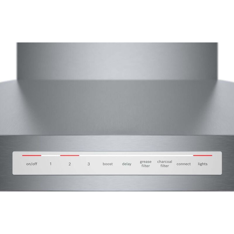 Bosch 500 Series 36 in. Smart Convertible Chimney Style Range Hood with 600 CFM, 4 Fan Speeds & 2 LED Lights - Stainless Steel, , hires