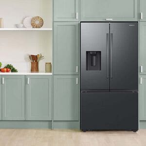 Samsung 36 in. 30.5 cu. ft. Smart French Door Refrigerator with Ice & Water Dispenser - Matte Black Steel, Matte Black Steel, hires