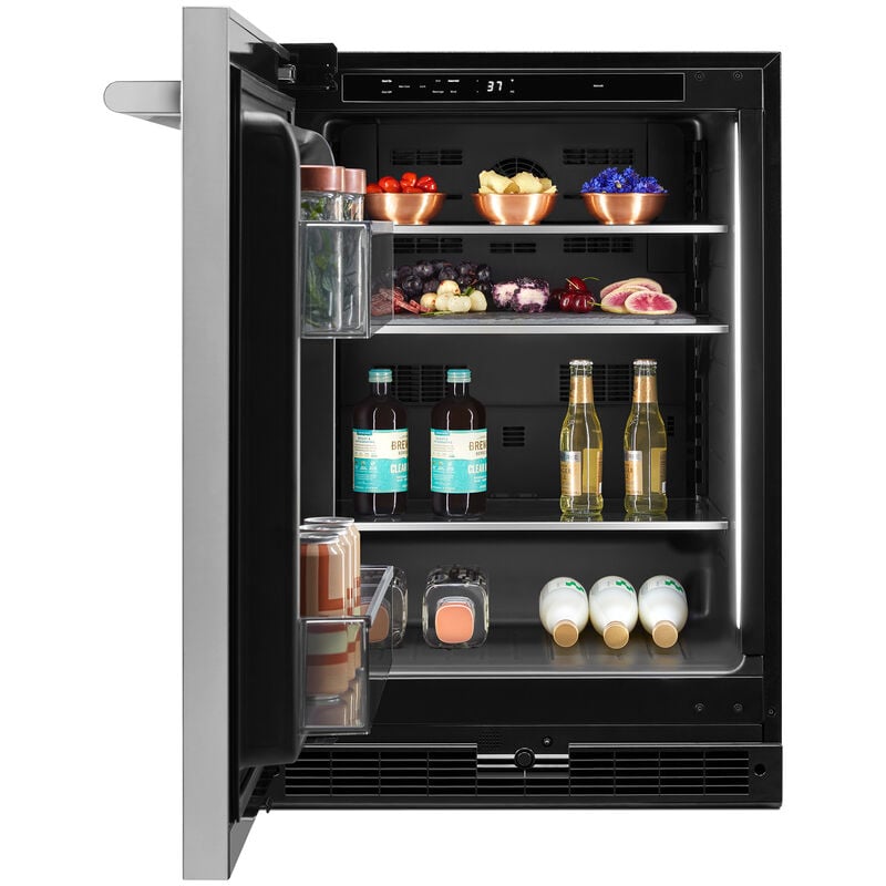 JennAir Rise 24 in. 5.0 cu. ft. Left-Hinged Built-In Undercounter Refrigerator - Stainless Steel, , hires