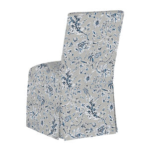 Skyline Furniture Slipcover Dining Chair in Linen Fabric -Indian Blockprint Grey, , hires