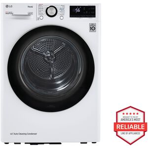 LG 24 in. 4.2 cu. ft. Smart Stackable Ventless Electric Dryer with Heat Pump, Sensor Dry & Sanitize Cycle - White, White, hires