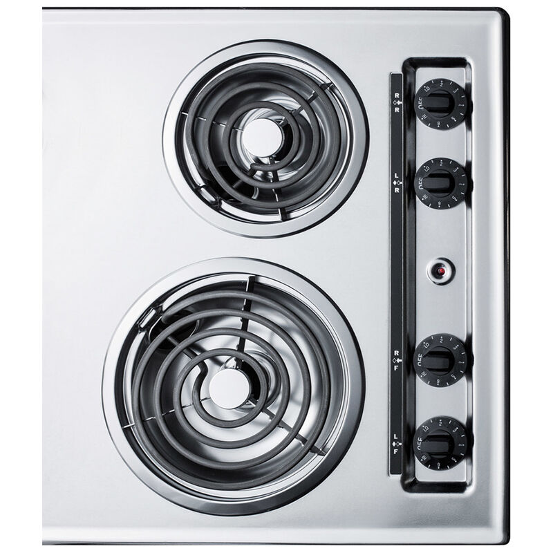Summit 30 in. 4-Burner Electric Cooktop - Stainless Steel Look, , hires