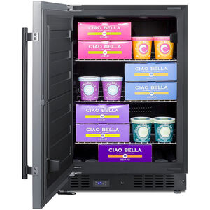 Summit 24 in. 4.6 cu. ft. Built-in Frost Free Compact Upright Freezer with Adjustable Shelves - Stainless Steel, , hires