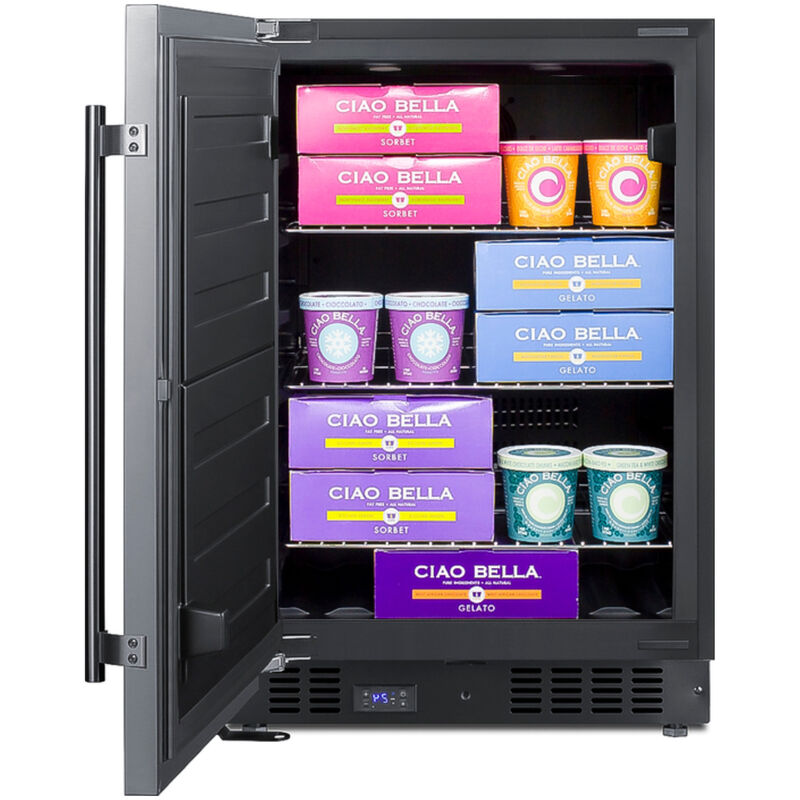 Summit 24 in. 4.6 cu. ft. Built-in Frost Free Compact Upright Freezer with Adjustable Shelves - Stainless Steel, , hires