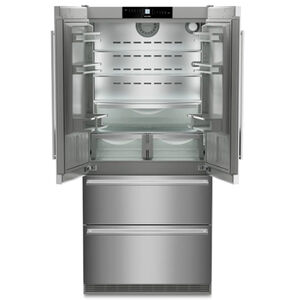 Liebherr 36 in. 19.5 cu. ft. Counter Depth 4-Door French Door Refrigerator with Ice Maker - Stainless Steel, , hires
